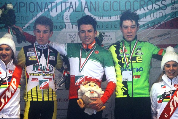 Campionato Italiano Ciclocross-da sx, Sala, Colledani e Smarzaro, Podio Tricolore U23 (Scanferla)