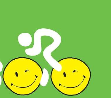 01.01.01 - Logo con ruote e ciclista stilizzati sorriso