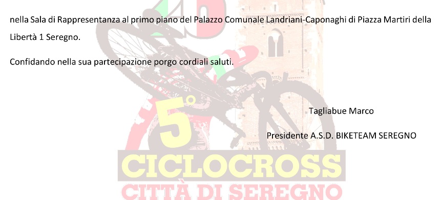 Seregno(Monza&Brianza) – Ciclocross : Presentazione ufficiale del 25° Ciclocross Città di Seregno, giovedì 18 dicembre 2025