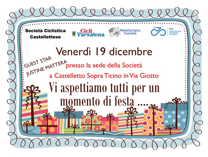Castelletto Sopra Ticino (Novara) – SC Castellettese-Cicli Varsalona: La Presidente Gabriella Ambrosi vi attende per lo scambio degli auguri Natalizi