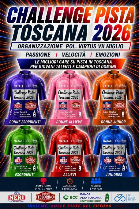 Firenze – Juniores, Allievi ed Esordienti entrambi i sessi in una Challange su Pista con sei maglie in palio